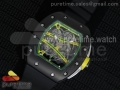 RM061 PVD RMF Green Inner Bezel Skeleton Dial on Black Rubber Strap MIYOTA9015