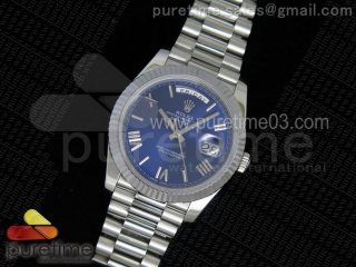 Day-Date 40 228239 Noob 1:1 Best Edition Blue Dial on SS President Bracelet A3255