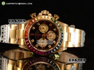 Daytona YG Chronograph Best Edition Black Dial on YG Bracelet Swiss Valjoux 7750