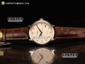 Senator Automatic SS White Dial Stick Markers on Brown Leather Strap Miyota 9015