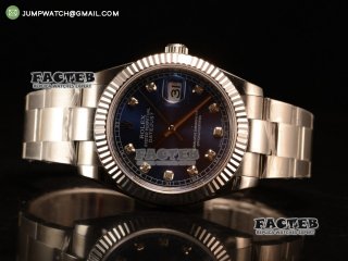 DateJust 41 SS Polished Bezel BP Best Edition Blue Dial on SS Bracelet Swiss ETA 2836