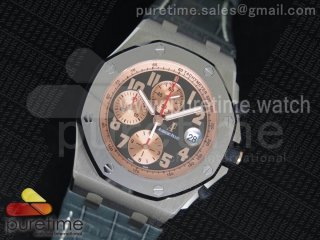 Royal Oak Offshore JF Best Edition Titanium "Pride of Indonesia" on Gray Leather Strap A7750