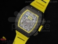 RM011 Felipe Massa Yellow Carbon PVD Bezel on Black Rubber Strap A7750