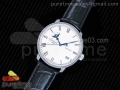 Excellence Panorama Date Moon Phase SS GF 1:1 Best Edition White Dial on Black Leather Strap A100