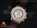 1966 Dual Time RG TF 1:1 Best Edition White Dial on Brown Leather Strap A3300