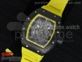 RM035 PVD RMF Yellow Inner Bezel Skeleton Dial on Yellow Rubber Strap MIYOTA9015