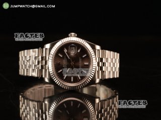 Rolex Datejust 37mm Swiss ETA 2836 Automatic Steel Case with Jubilee Steel Bezel Grey Dial Steel Strap