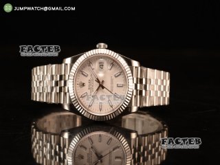 Rolex Datejust 37mm Swiss ETA 2836 Automatic Steel Case with Jubilee Steel Bezel White Dial Stick Steel Bracelet