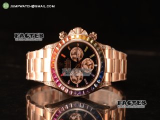 Rolex Daytona Rainbow 316L Steel Case With Clone Rolex 4130 1:1 Clone 116509 EF