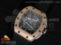 RM061 RG RMF Black Inner Bezel Skeleton Dial on Black Rubber Strap MIYOTA9015