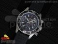 SuperOcean Chrono Abyss SS Black Dial Orange Hands on Black Rubber Strap A7750