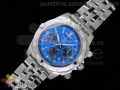 Chronomat B01 GMT SS Blue Dial Black Subdials Diamond Bezel on Bracelet A7750