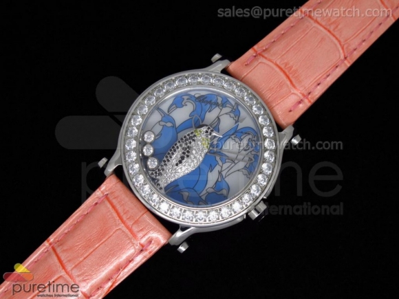 Happy Sports 150th Anniversary Animal World SS Penguin Dial on Pink Leather Strap Swiss Quartz