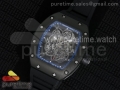 RM035 PVD RMF Blue Inner Bezel Skeleton Dial on Black Rubber Strap MIYOTA9015