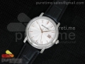 Jules Audemars Automatic SS White Textured Dial Style 2 on Black Leather Strap MIYOTA9015