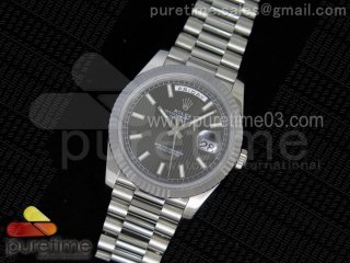 Day-Date 40 228239 Noob 1:1 Best Edition Stripe Textured Gray Dial on SS President Bracelet A3255