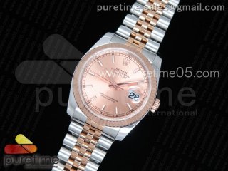 DateJust 36 SS/RG 116231 ARF 1:1 Best Edition RG Dial Stick Markers on SS/RG Jubilee Bracelet SH3135