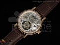 Jubilee Calendar RG Skeleton Dial Brown Leather Strap Asian Hand-Winding