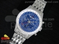 Datora Montbrillant Chrono SS JF 1:1 Best Edition Blue Dial on SS Bracelet A7751