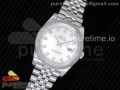 DateJust 41 126334 Noob 1:1 Best Edition Fluted Bezel Silver Dial Diamonds Markers on SS Jubilee Bracelet A3235